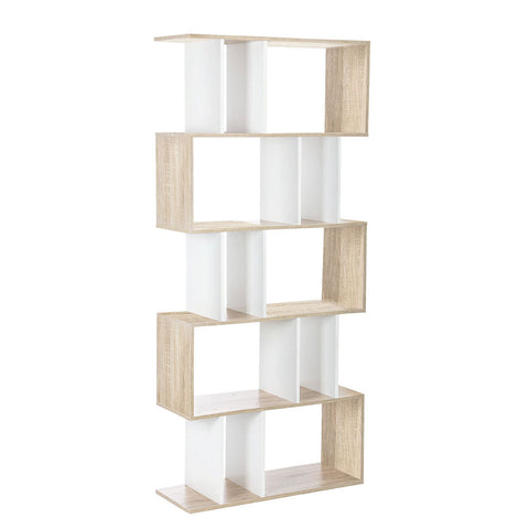 Artiss Bookshelf 5 Tiers - RITA White and Oak Chez Guru