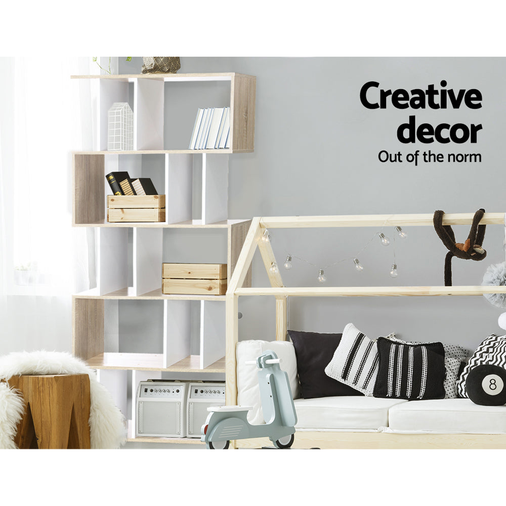 Artiss Bookshelf 5 Tiers - RITA White and Oak Chez Guru
