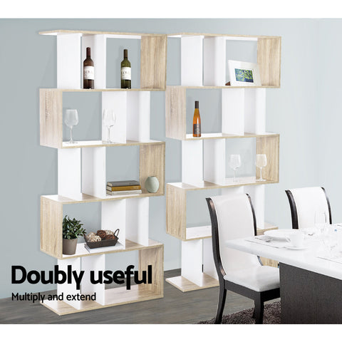 Artiss Bookshelf 5 Tiers - RITA White and Oak Chez Guru