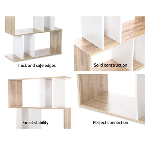 Artiss Bookshelf 5 Tiers - RITA White and Oak Chez Guru