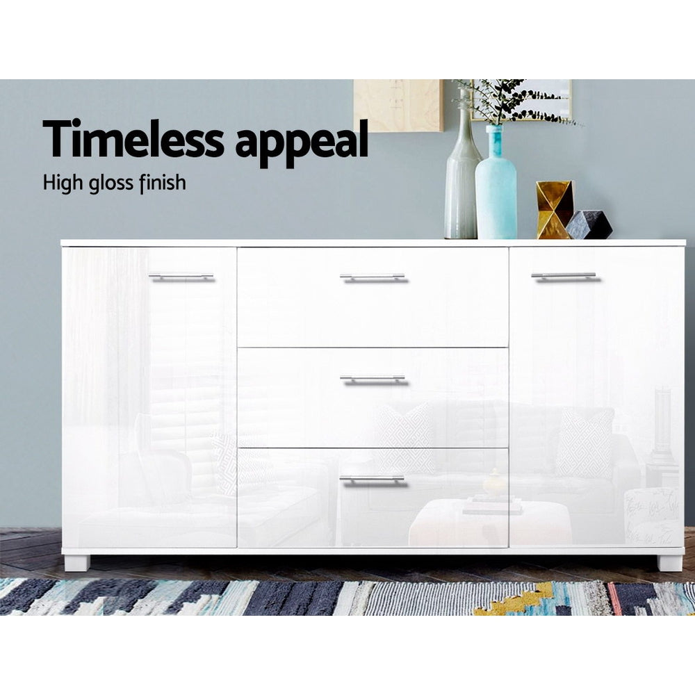 Artiss Buffet Sideboard High Gloss - White Chez Guru