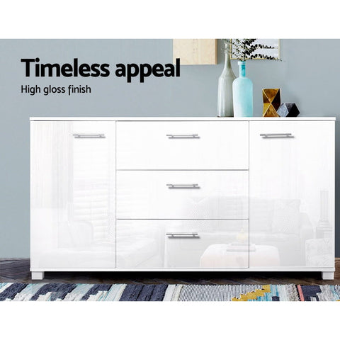 Artiss Buffet Sideboard High Gloss - White Chez Guru