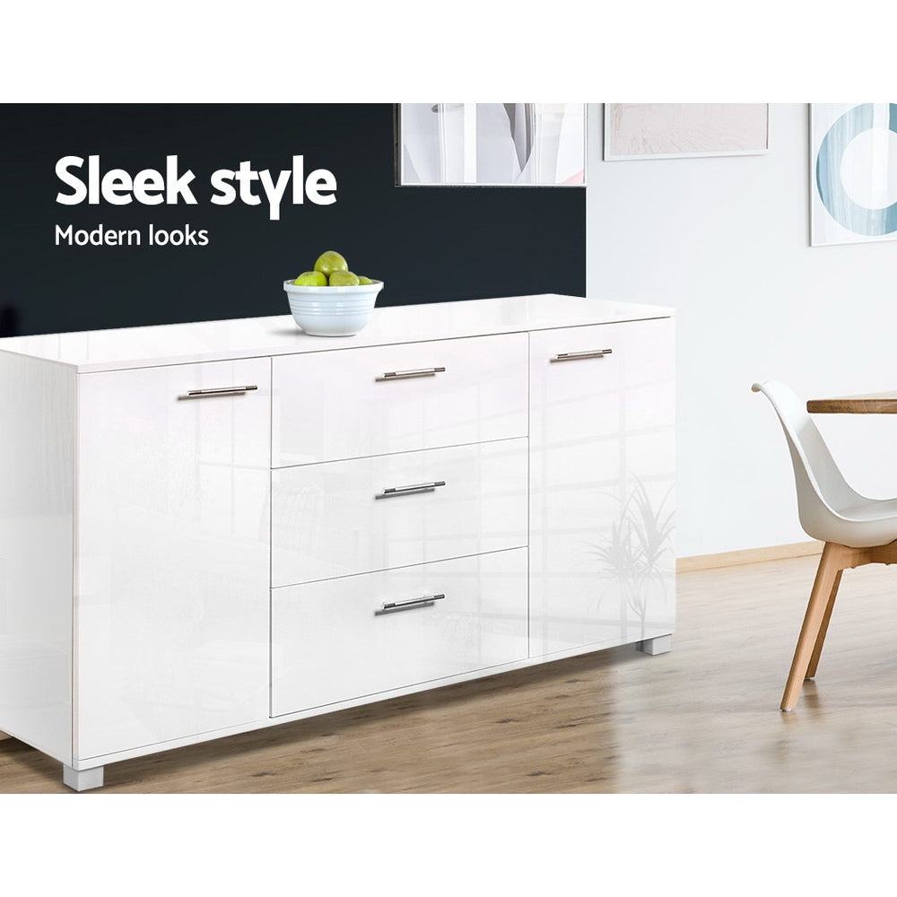 Artiss Buffet Sideboard High Gloss - White Chez Guru