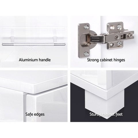 Artiss Buffet Sideboard High Gloss - White Chez Guru