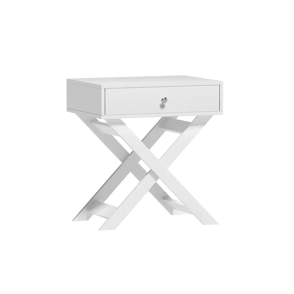 Artiss Bedside Table Drawers Side Table Storage Cabinet Nightstand White QARA - Chez Guru