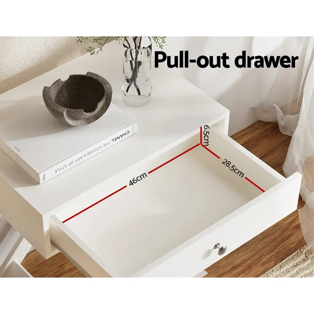 Artiss Bedside Table Drawers Side Table Storage Cabinet Nightstand White QARA - Chez Guru