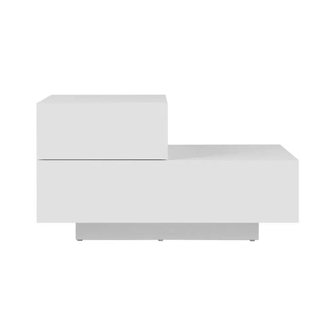 Artiss Bedside Tables LED 2 Drawers - REMI White - Chez Guru
