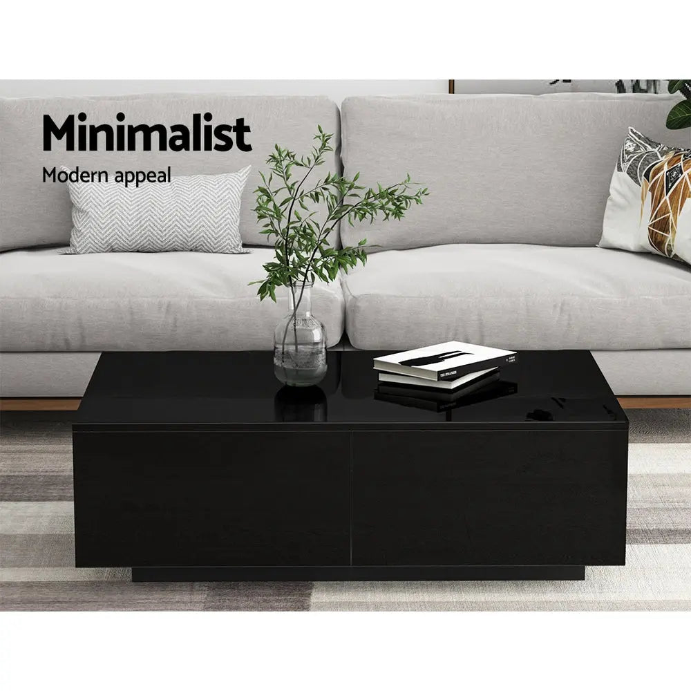 Artiss Coffee Table 4 Drawers Black Trevi - Chez Guru