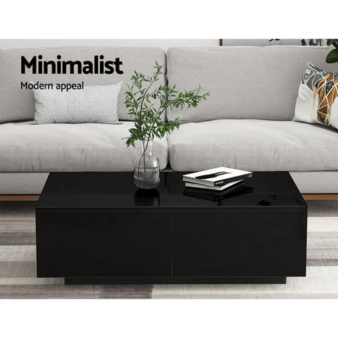 Artiss Coffee Table 4 Drawers Black Trevi - Chez Guru