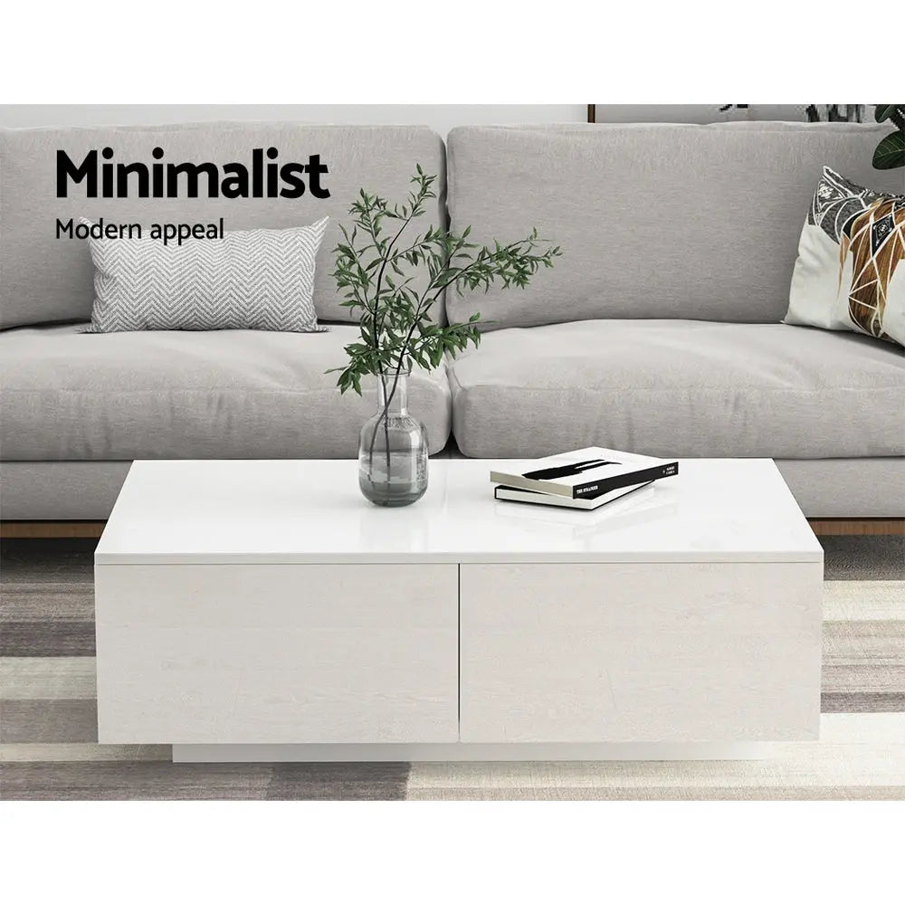Artiss Coffee Table 4 Drawers White Trevi - Chez Guru