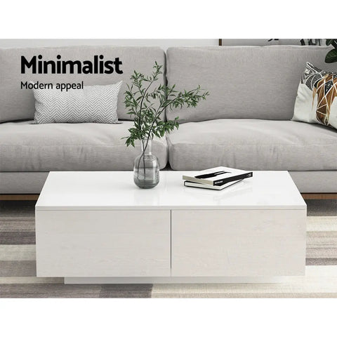 Artiss Coffee Table 4 Drawers White Trevi - Chez Guru