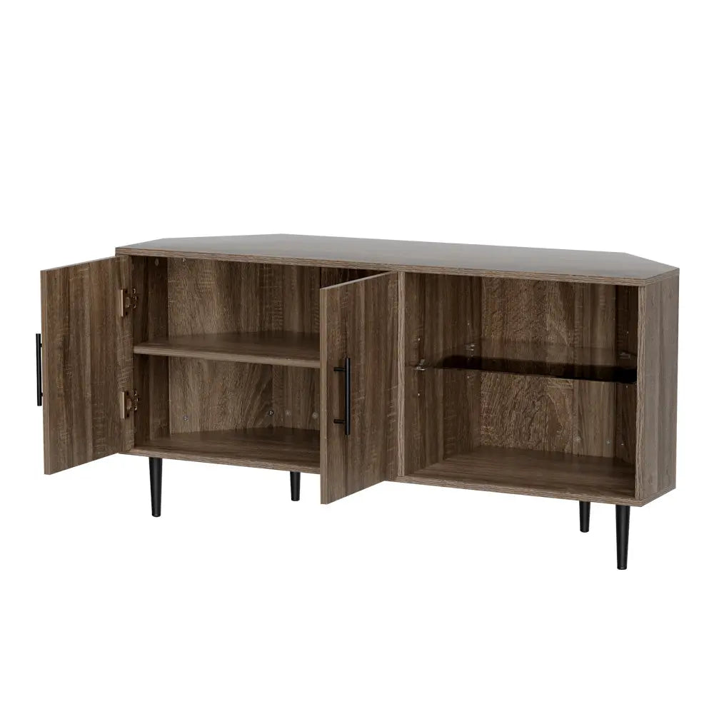 Artiss Corner Entertainment Unit Stand TV Cabinet Open Storage Shelf 120CM - Chez Guru