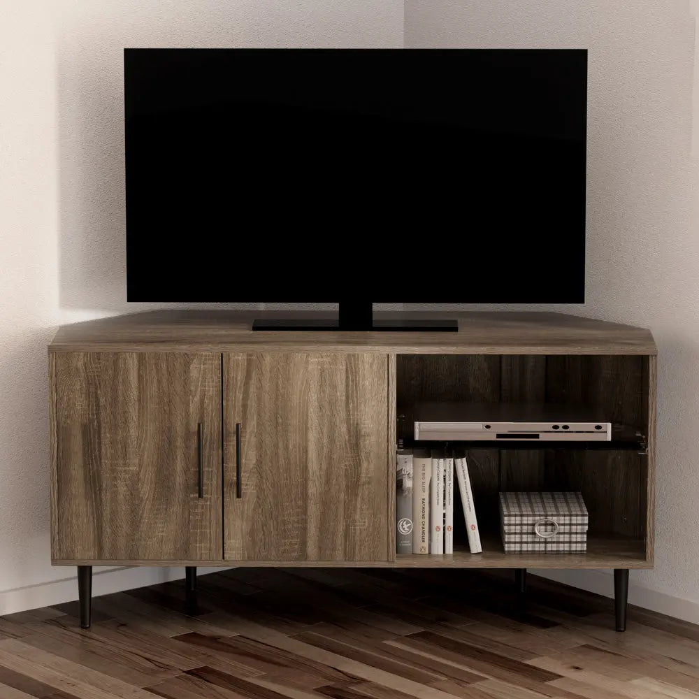 Artiss Corner Entertainment Unit Stand TV Cabinet Open Storage Shelf 120CM - Chez Guru