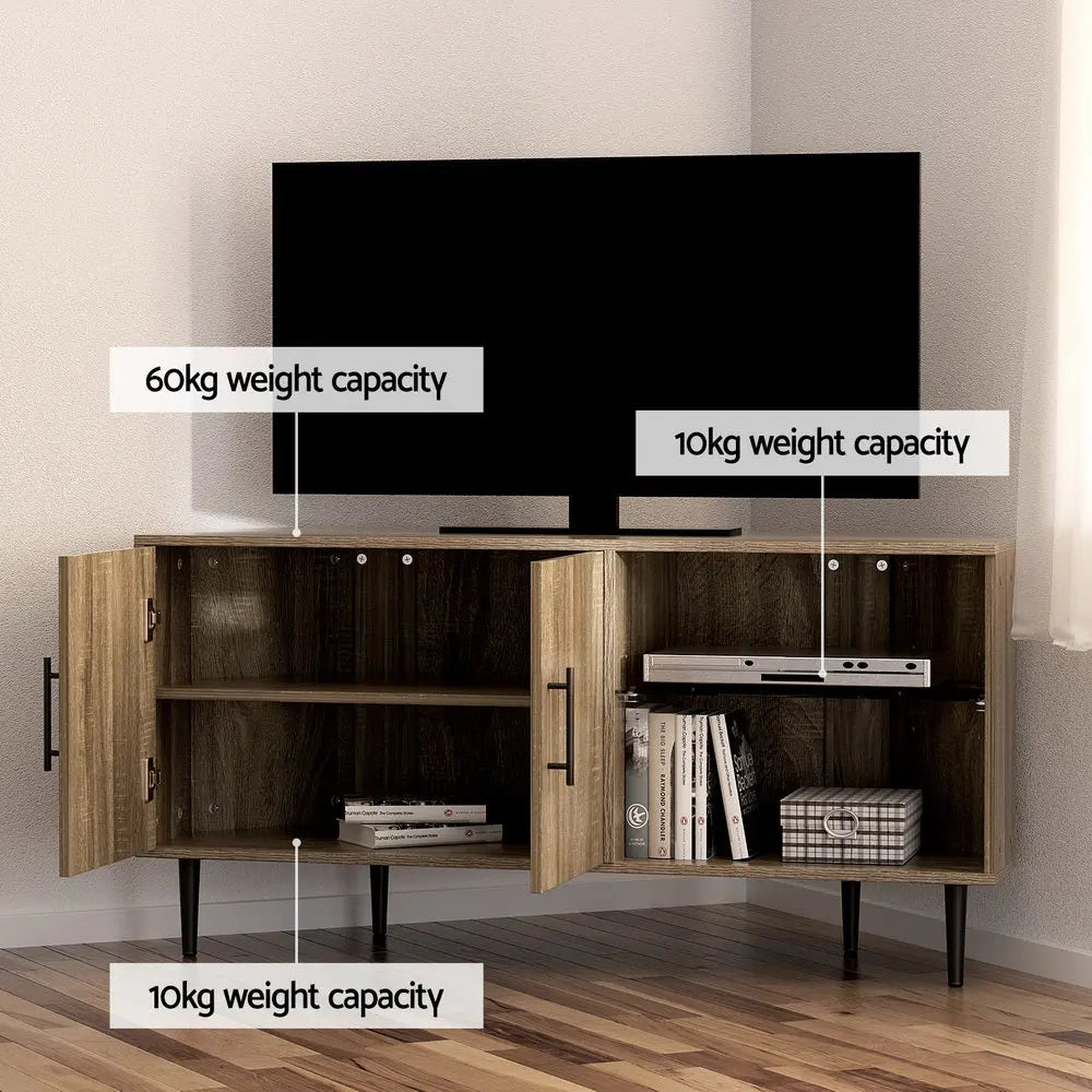 Artiss Corner Entertainment Unit Stand TV Cabinet Open Storage Shelf 120CM - Chez Guru