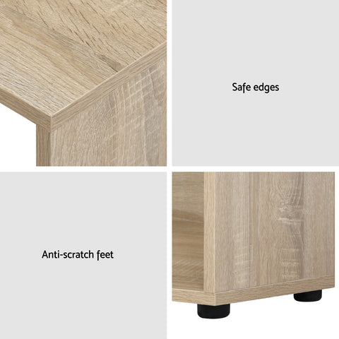 Artiss Computer Desk Bookshelf Oak 130CM - Chez Guru