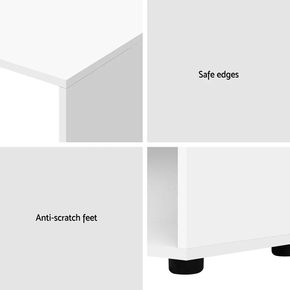 Artiss Computer Desk Bookshelf White 130CM Chez Guru