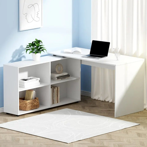 Artiss Computer Desk Bookshelf White 130CM Chez Guru