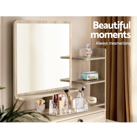 Artiss Dressing Table Stool Set 4 Drawers Oak Chez Guru