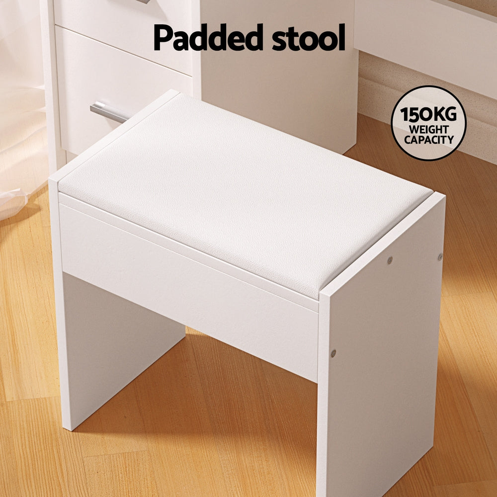 Artiss Dressing Table Set Stool 10 Led Bulbs White Dylan Chez Guru