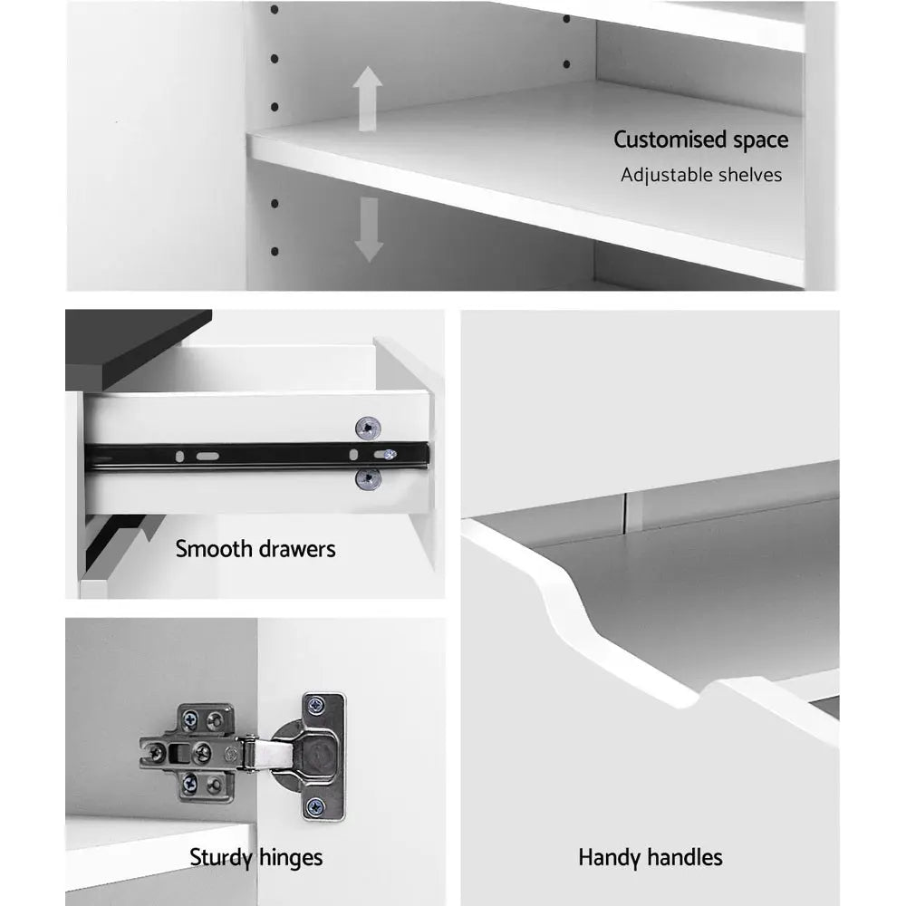 Artiss Shoe Rack Cabinet 30 Pairs White Eve Chez Guru