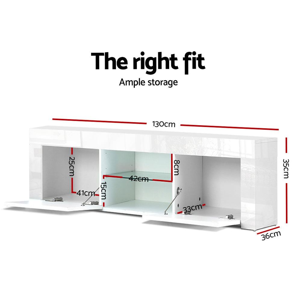 Artiss Entertainment Unit TV Cabinet 130cm White Ivan - Chez Guru