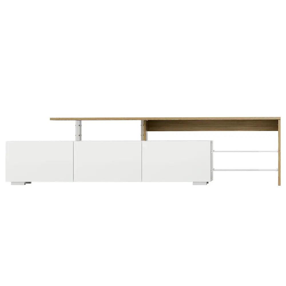 Artiss TV Cabinet Entertainment Unit 180cm Wood White James - Chez Guru