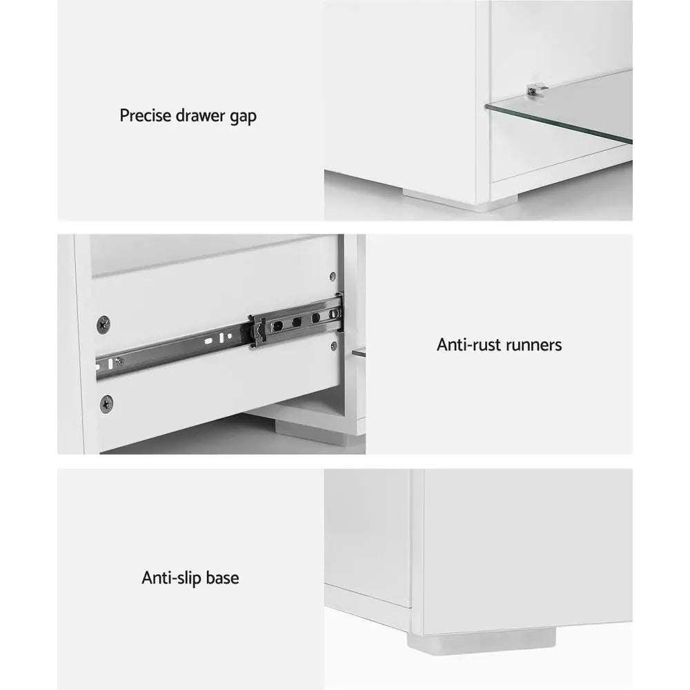 Artiss TV Cabinet Entertainment Unit 180cm Wood White James - Chez Guru