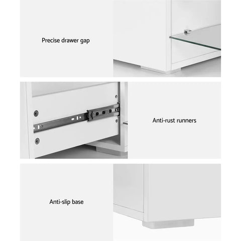 Artiss TV Cabinet Entertainment Unit 180cm Wood White James - Chez Guru