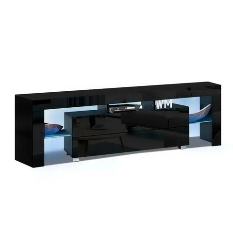 Artiss Entertainment Unit TV Cabinet LED 160cm Black Elo - Chez Guru