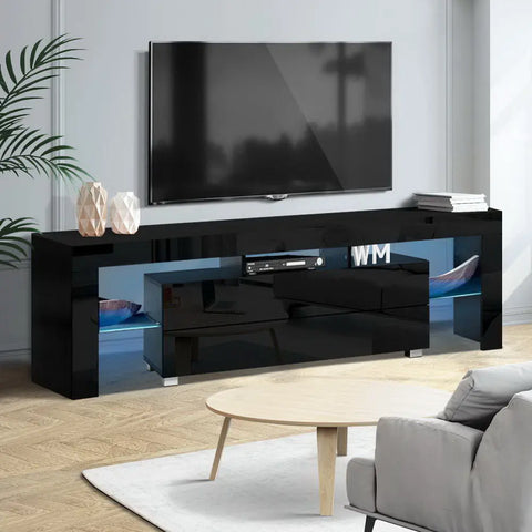 Artiss Entertainment Unit TV Cabinet LED 160cm Black Elo - Chez Guru