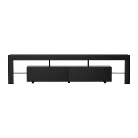 Artiss TV Cabinet Entertainment Unit Stand RGB LED Gloss Furniture 200cm Black - Chez Guru