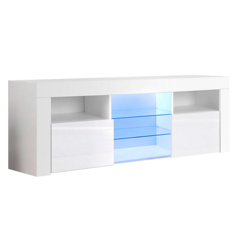 Artiss Entertainment Unit TV Cabinet LED 145cm White Angus Chez Guru