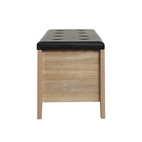 Artiss Storage Ottoman Blanket Box Leather Oak - Chez Guru
