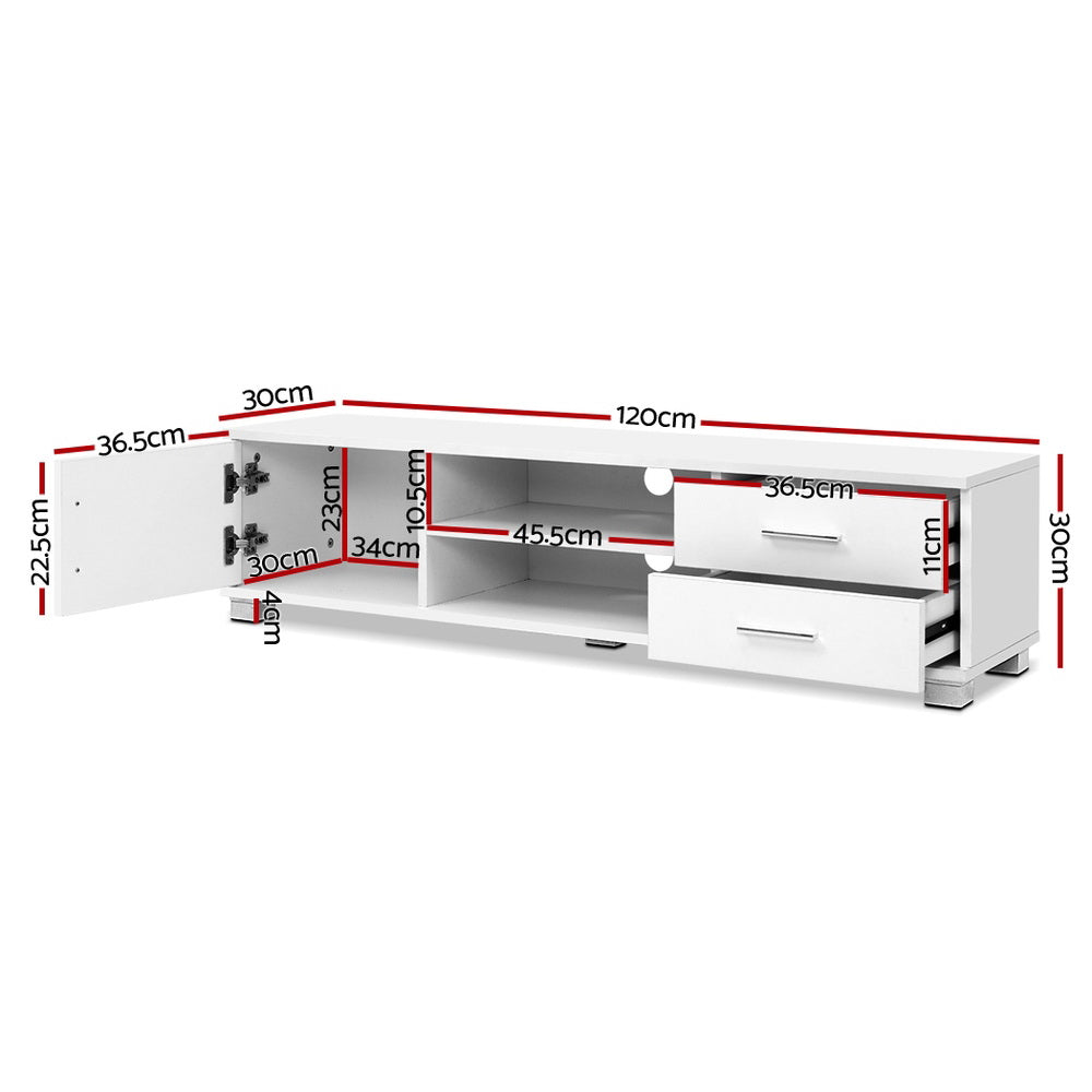Artiss Entertainment Unit TV Cabinet 120cm White Dylan Chez Guru