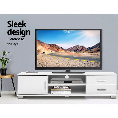 Artiss Entertainment Unit TV Cabinet 120cm White Dylan Chez Guru