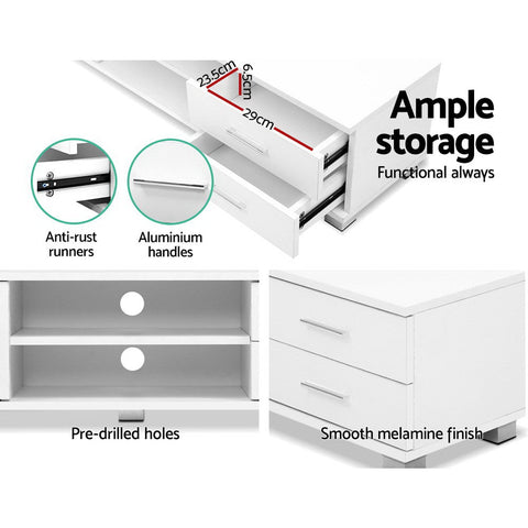 Artiss Entertainment Unit TV Cabinet 120cm White Dylan Chez Guru