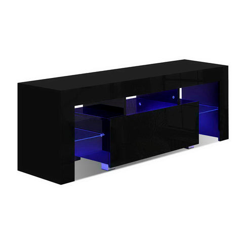 Artiss Entertainment Unit TV Cabinet LED 130cm Black Elo Chez Guru