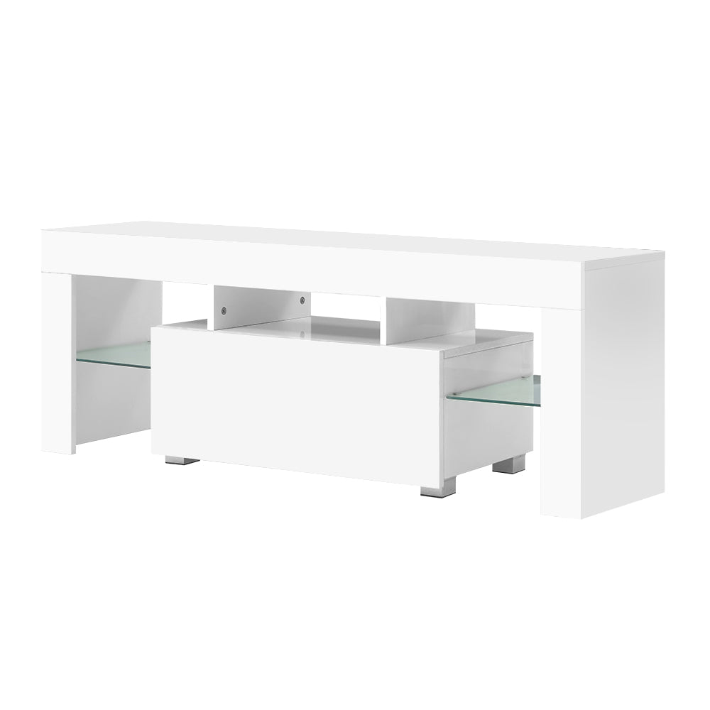 Artiss Entertainment Unit TV Cabinet LED 130cm White Elo - Chez Guru