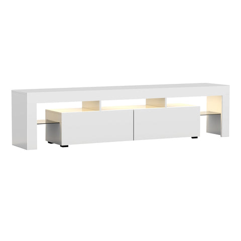 Artiss Entertainment Unit TV Cabinet LED 189cm White Elo Chez Guru