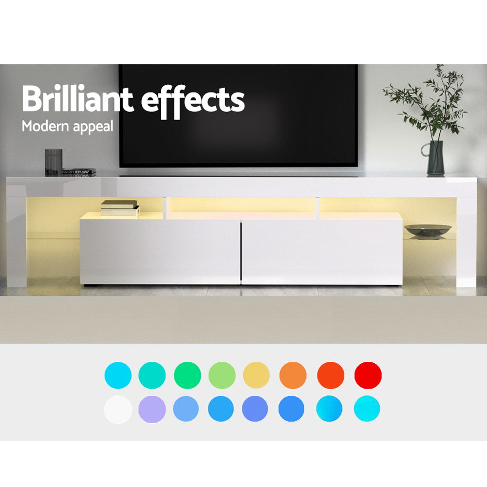 Artiss Entertainment Unit TV Cabinet LED 189cm White Elo Chez Guru