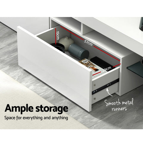 Artiss Entertainment Unit TV Cabinet LED 189cm White Elo Chez Guru