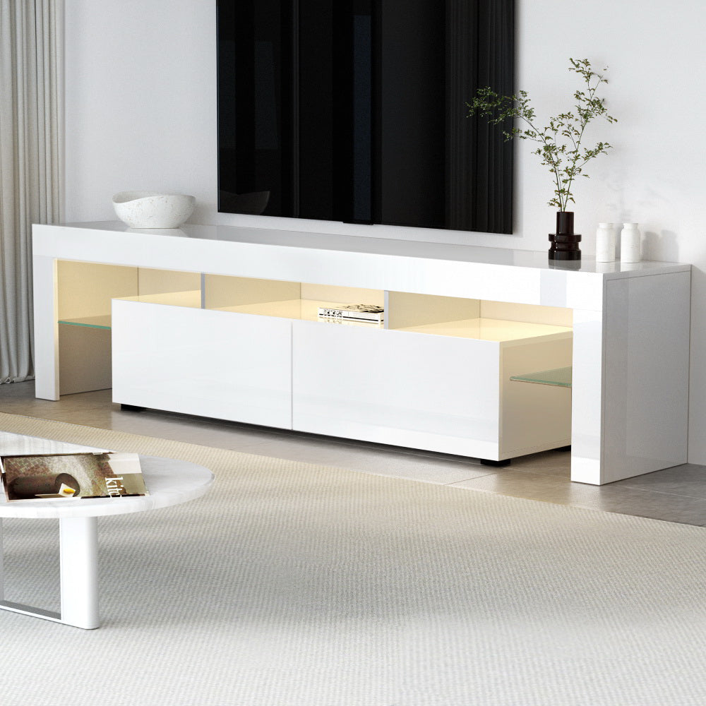 Artiss Entertainment Unit TV Cabinet LED 189cm White Elo Chez Guru