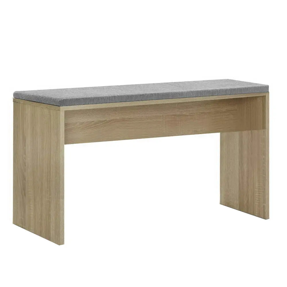 Artiss Dining Bench Upholstery Seat Wooden Chair Oak 90cm Chez Guru