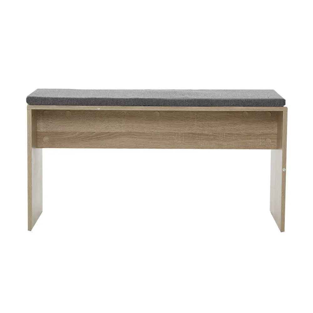 Artiss Dining Bench Upholstery Seat Wooden Chair Oak 90cm Chez Guru