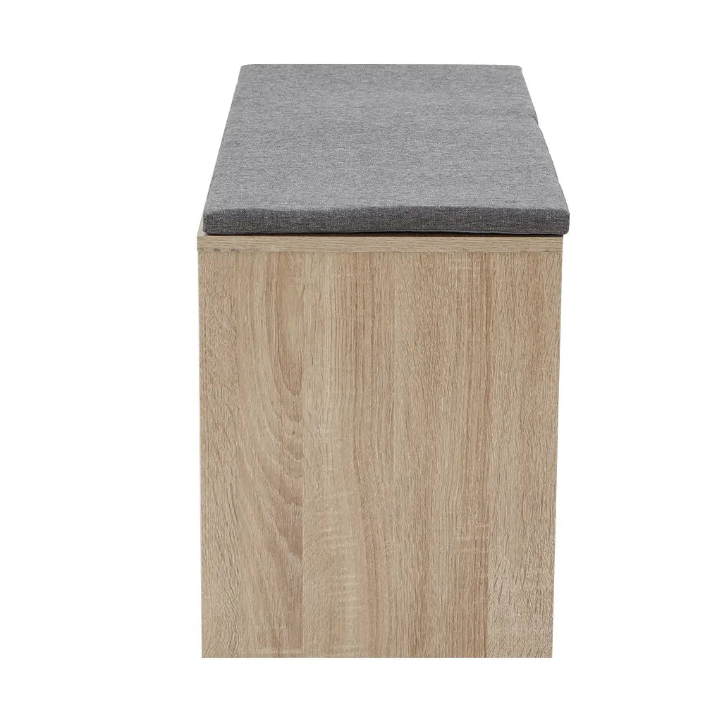 Artiss Dining Bench Upholstery Seat Wooden Chair Oak 90cm Chez Guru