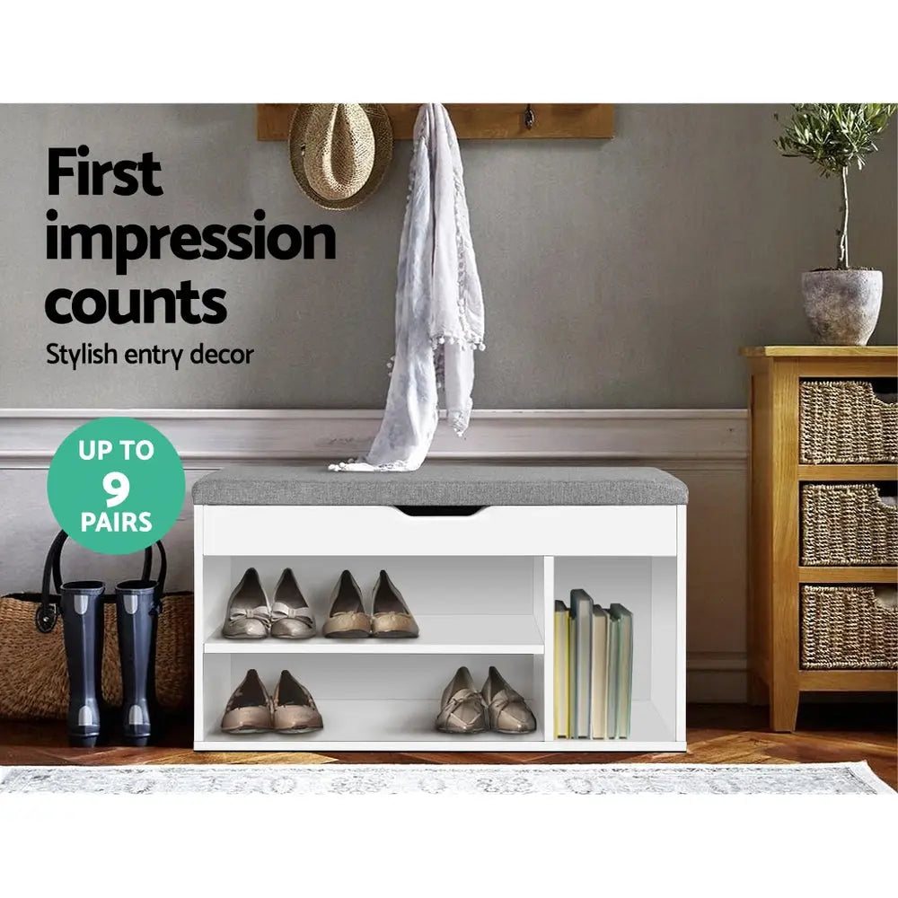 Artiss Shoe Rack Bench Shoe Cabinet White Allen Chez Guru