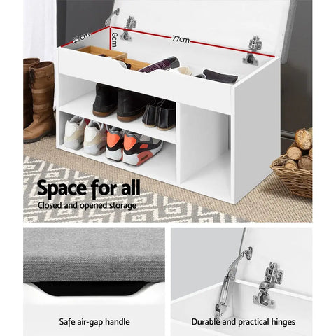 Artiss Shoe Rack Bench Shoe Cabinet White Allen Chez Guru