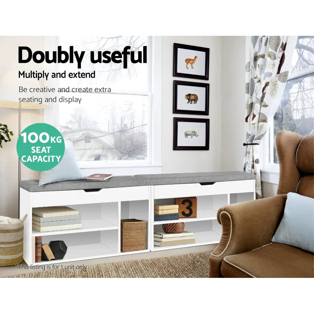 Artiss Shoe Rack Bench Shoe Cabinet White Allen Chez Guru