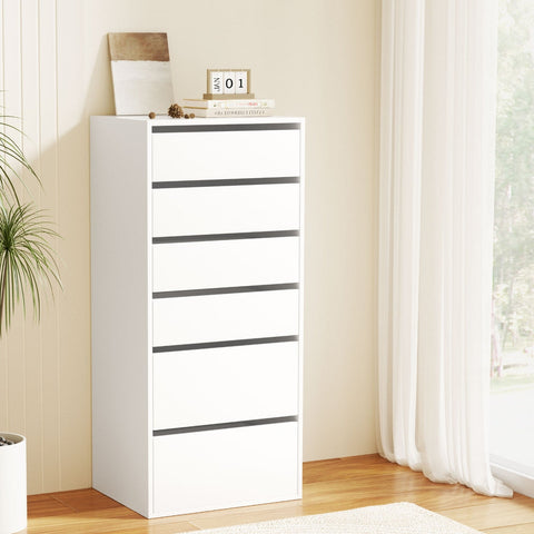 Artiss 6 Chest of Drawers Dresser Tallboy White Chez Guru