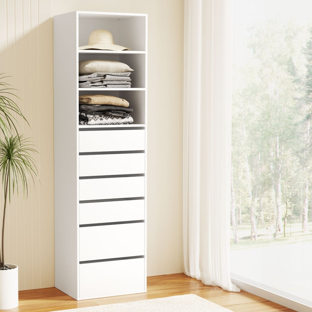 Artiss 6 Chest of Drawers Tallboy Cabinet White Chez Guru